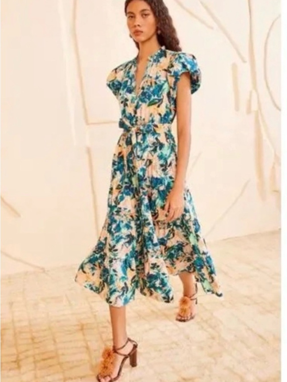 Ulla Johnson Floral Midi Ottilie Delphinium Dress, NWT, 2, $490
